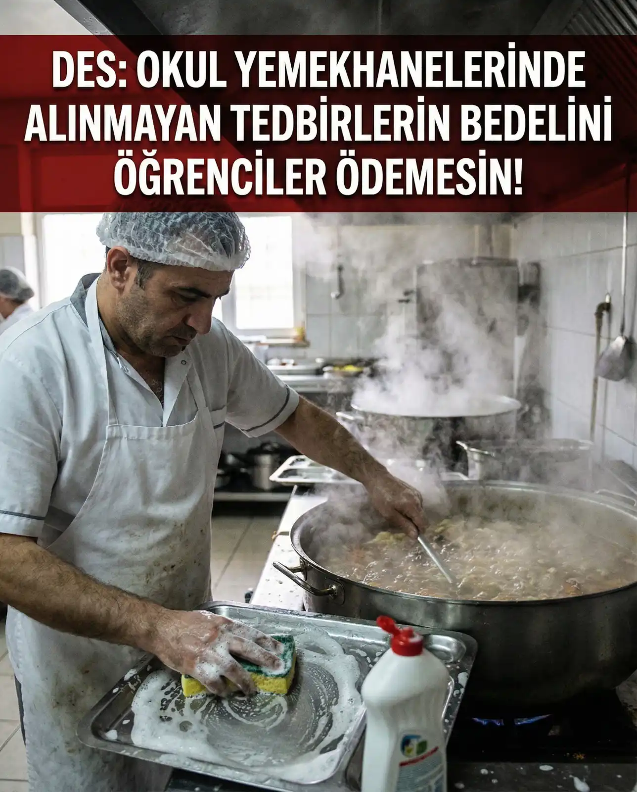 OKUL YEMEKHANELERİNDE ALINMAYAN TEDBİRLERİN BEDELİNİ ÖĞRENCİLER ÖDEMESİN!